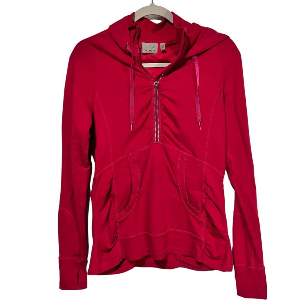 Athleta Medium Women’s Hot Pink Hoodie Light Sweatshirt